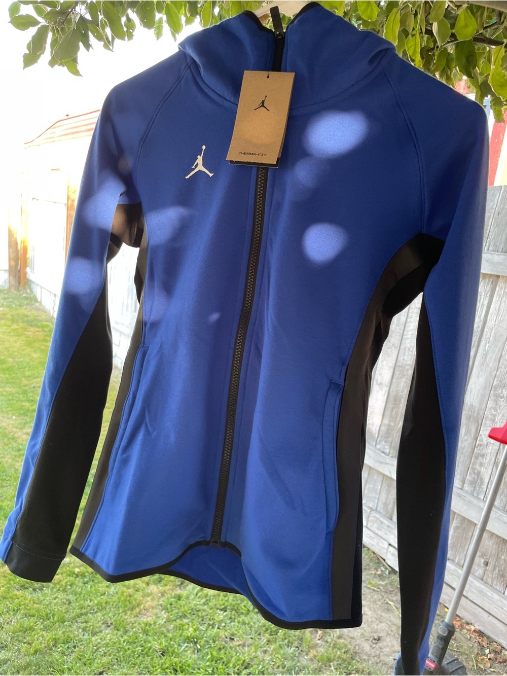 Nike Jordan Royal Blue and Black Full-Zip Hoodie